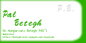 pal betegh business card